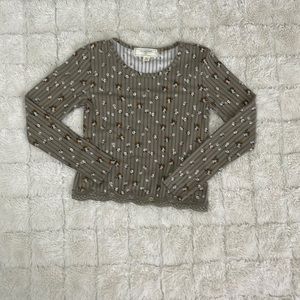 NYLA,Green,Brown,White,Flower Shirt Size 7/8